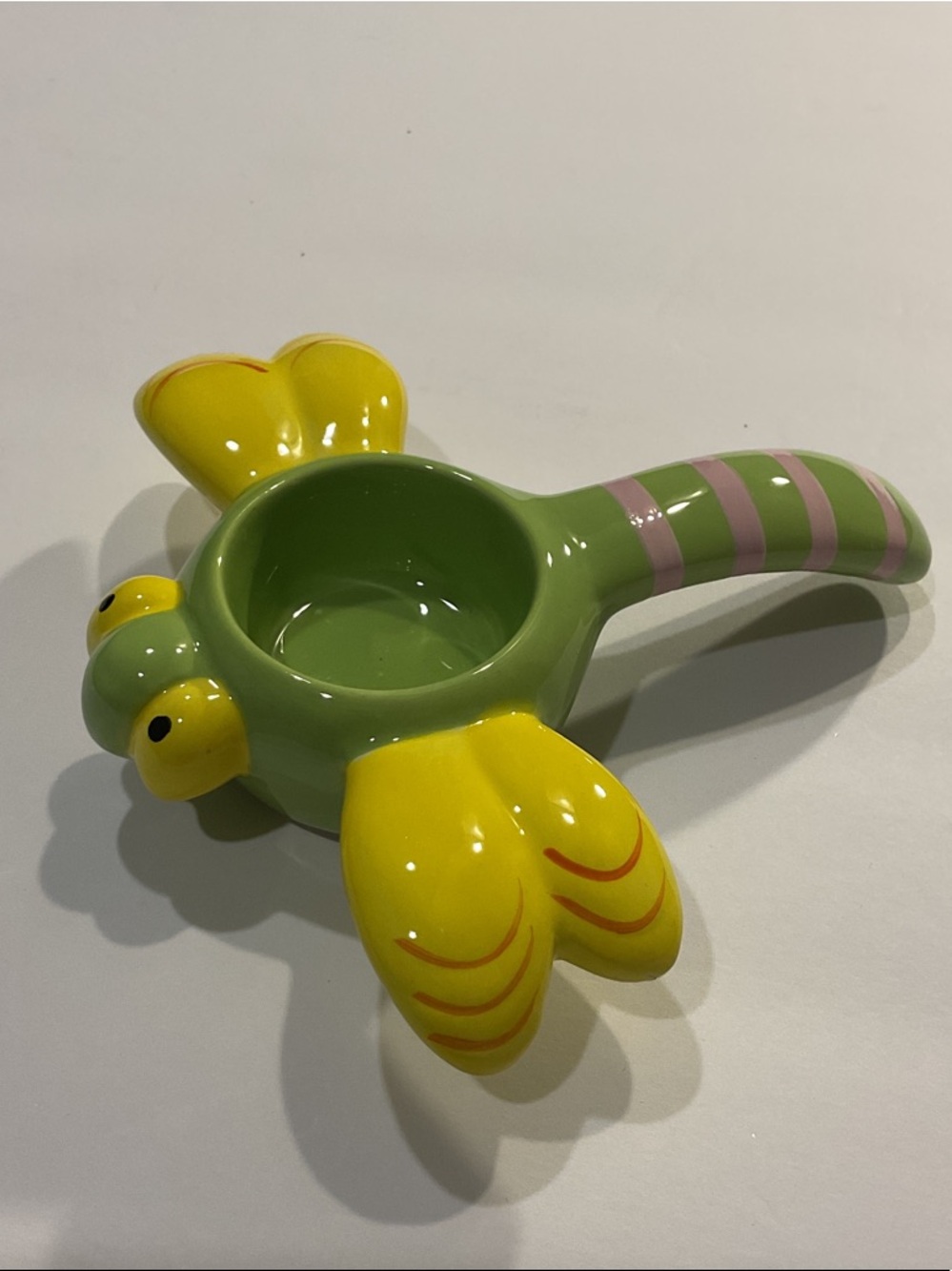 Yankee Candle Green and Yellow Dragonfly Tea Light Candle Holder